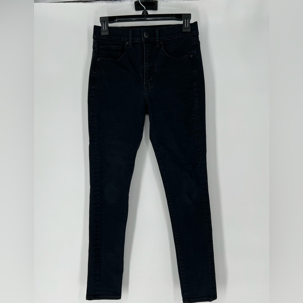 EXPRESS SKINNY‎ HIGH RISE BLACK JEANS COTTON W/COMFY STRETCH PLAIN 5 POCKET
